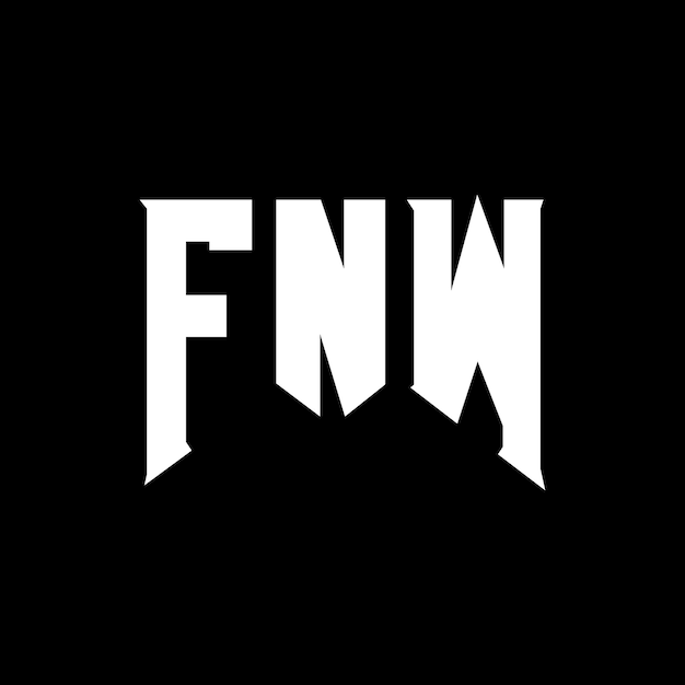 Diseño de logotipo de letra FNW para la empresa de tecnología FNW diseño de logotipo combinación de colores blanco y negro FNW logotipo FNW vector FNW diseño FNW icono FNW alfabeto FNW tipografía diseño del logotipo