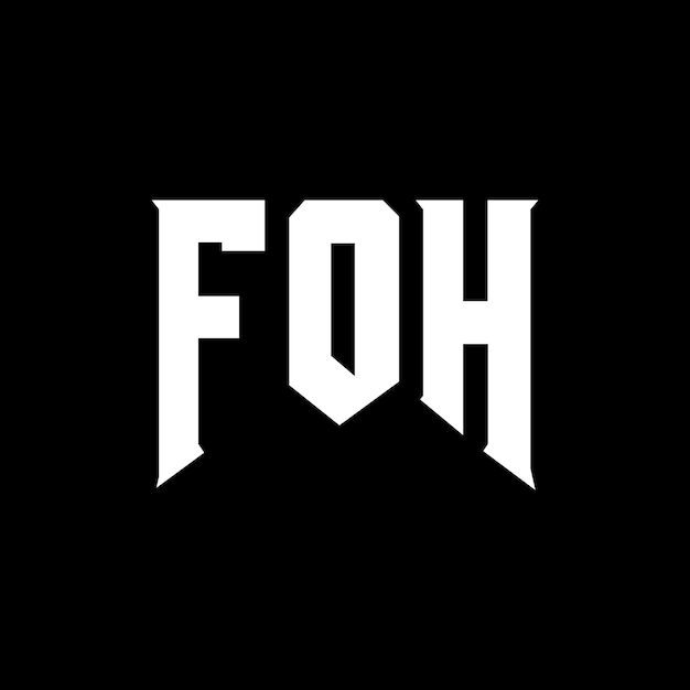 Diseño de logotipo de letra FOH para una empresa de tecnología Diseño del logotipo FOH combinación de colores blanco y negro Logotipo FOH Vector FOH Diseño del icono FOH Alfabeto FOH Tipografía diseño del logotipo
