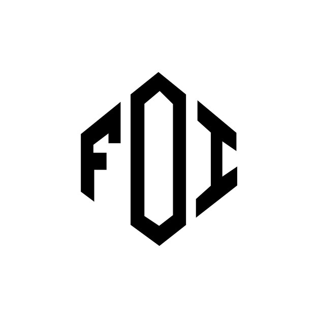 Diseño del logotipo de la letra FOI con forma de polígono FOI poligono y forma de cubo diseño del logotipo FOI hexágono modelo de logotipo vectorial colores blanco y negro FOI monograma de negocios y logotipo de bienes raíces