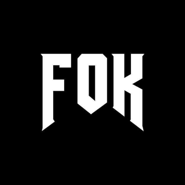Diseño de logotipo de letra FOK para una empresa de tecnología Diseño de Logotipo FOK combinación de colores blanco y negro FOK logotipo FOK vector FOK diseño FOK icono FOK alfabeto FOK tipografía diseño de logotipo