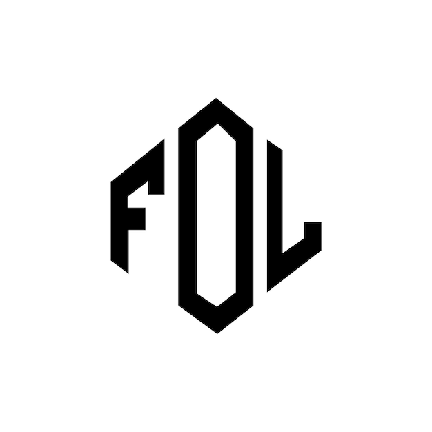 Diseño de logotipo de letra FOL con forma de polígono FOL polígono y forma de cubo diseño de logotipo FOL hexágono patrón de logotipo vectorial colores blanco y negro FOL monograma logotipo de negocios e inmobiliario