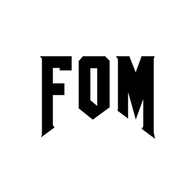 Diseño de logotipo de letra FOM para una empresa de tecnología Diseño del logotipo FOM combinación de colores blanco y negro Logotipo FOM vector FOM diseño Icono FOM alfabeto FOM tipografía Diseño del Logotipo