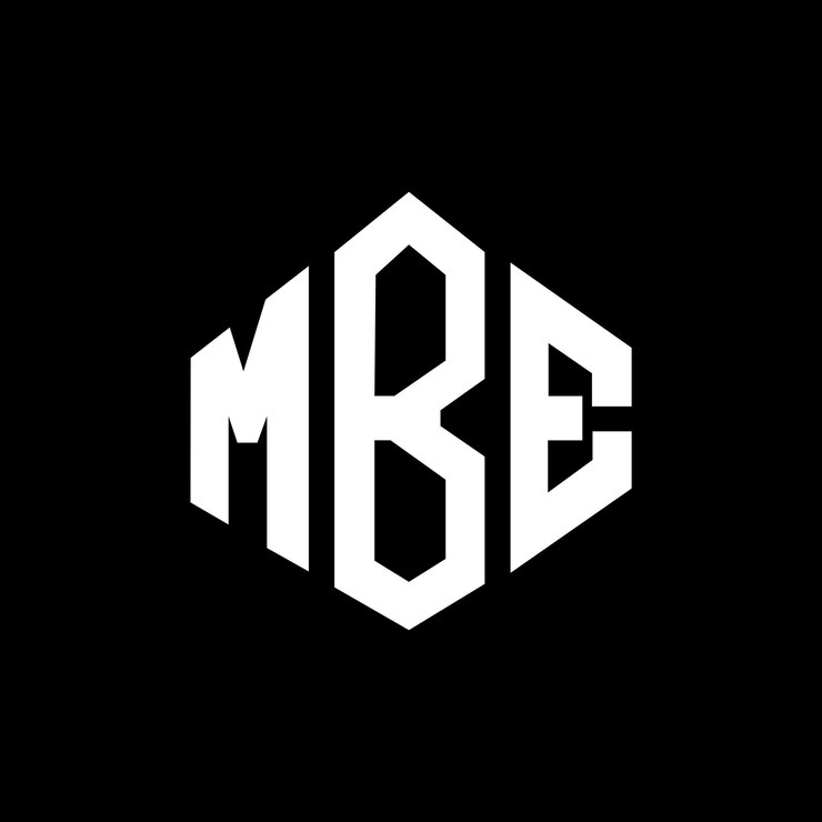 Vector diseño de logotipo de letra con forma de polígono mbe poligono y forma de cubo diseño de logotipo mbe hexágono modelo de logotipo vectorial colores blanco y negro mbe monograma logotipo de negocios y bienes raíces mbe