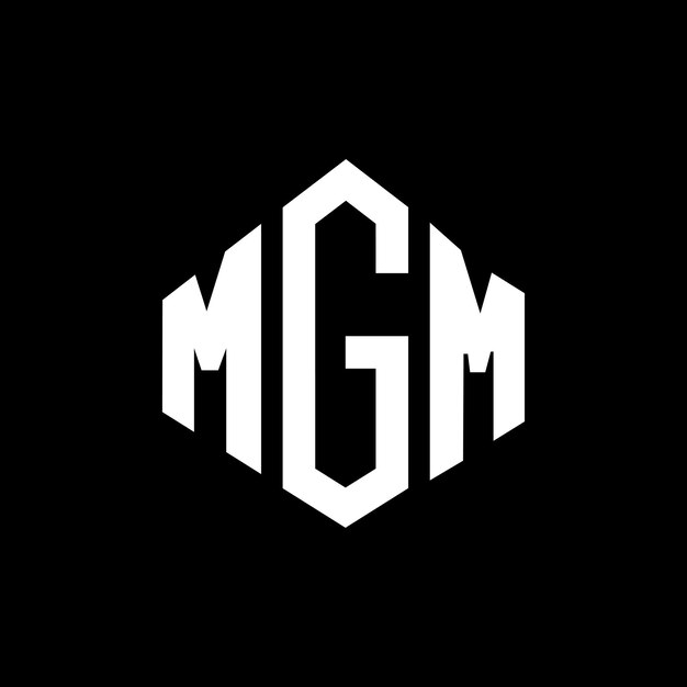 Diseño de logotipo de letra con forma de polígono MGM polígono y forma de cubo diseño de logotipo MGM hexágono patrón de logotipo vectorial colores blanco y negro MGM monograma logotipo de negocios y bienes raíces