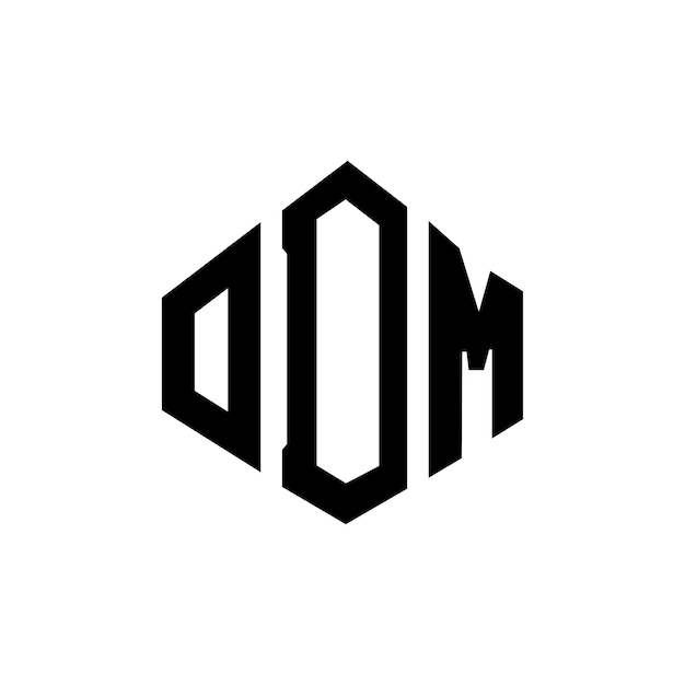 Diseño de logotipo de letra con forma de polígono ODM poligono y forma de cubo diseño de logotipo ODM hexágono modelo de logotipo vectorial ODM colores blanco y negro ODM monograma negocio y logotipo de bienes raíces