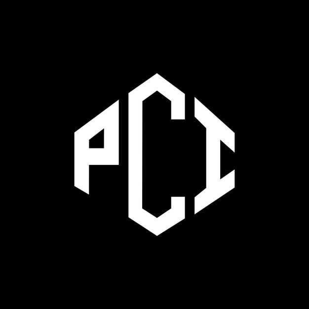 Diseño de logotipo de letra con forma de polígono PCI polígono y forma de cubo diseño de logotipo PCI hexágono patrón de logotipo vectorial colores blanco y negro PCI monograma logotipo de negocios y bienes raíces