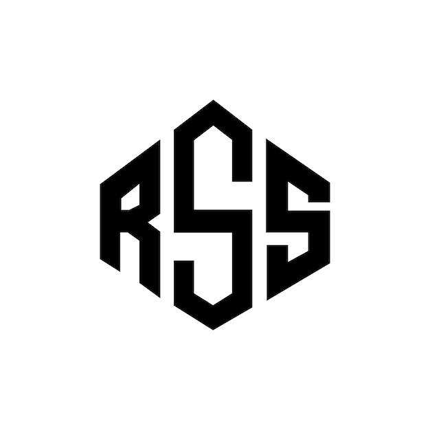 Diseño de logotipo de letra con forma de polígono RSS diseño de logotipo poligono y forma de cubo RSS hexágono vectorial plantilla de logotipo colores blanco y negro RSS monograma logotipo de negocios y bienes raíces