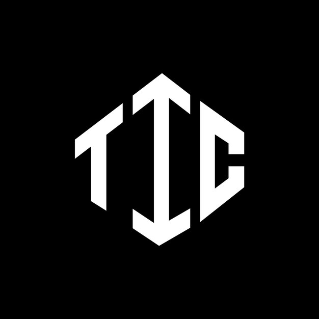 Diseño de logotipo de letra con forma de polígono TIC poligono y forma de cubo diseño de logotipo TIC hexágono modelo de logotipo vectorial colores blanco y negro TIC monograma logotipo de negocios y bienes raíces