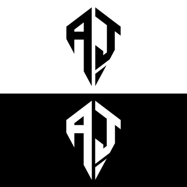 Vector diseño de logotipo de letra con forma triangular en color blanco y negro