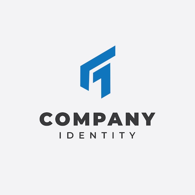 Un diseño de logotipo de letra en forma de triángulo geométrico abstracto azul