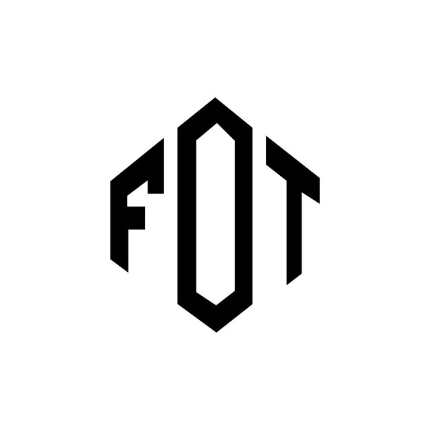 Diseño de logotipo de letra FOT con forma de polígono FOT polígono y forma de cubo diseño de logotipo FOT hexágono plantilla de logotipo vectorial colores blanco y negro FOT monograma logotipo de negocios y bienes raíces