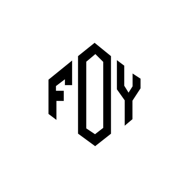 Diseño del logotipo de la letra FOY con forma de polígono FOY polígono y