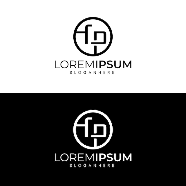 Diseño de logotipo de letra Fp minimalista moderno