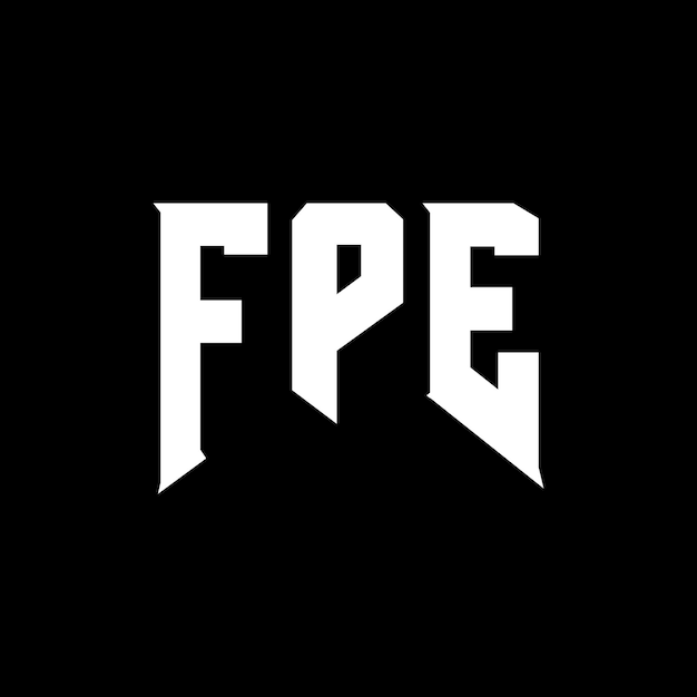 Diseño de logotipo de letra FPE para una empresa tecnológica Diseño del logotipo FPE combinación de colores blanco y negro Logotipo FPE Vector FPE Diseño del icono FPE Alfabeto FPE Tipo de diseño del logotipo
