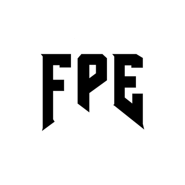 Diseño de logotipo de letra FPE para una empresa tecnológica Diseño del logotipo FPE combinación de colores blanco y negro Logotipo FPE Vector FPE Diseño del icono FPE Alfabeto FPE Tipo de diseño del logotipo