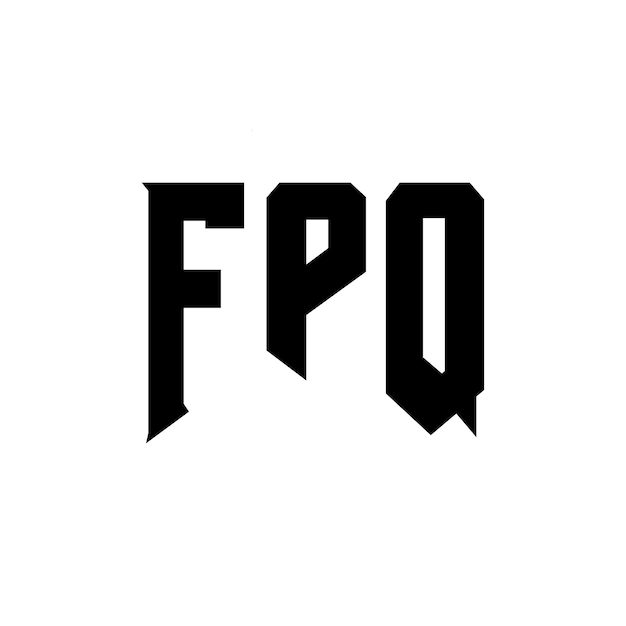 Diseño de logotipo de letra FPQ para una empresa de tecnología Diseño del logotipo FPQ combinación de colores blanco y negro Logotipo FPQ vector FPQ diseño Icono FPQ alfabeto FPQ tipografía Diseño del Logotipo