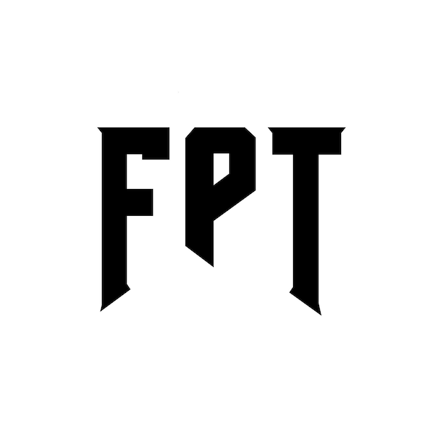Diseño de logotipo de letra FPT para una empresa de tecnología Diseño del logotipo FPT combinación de colores blanco y negro Logotipo FPT Vector Diseño FPT Icono FPT Alfabeto FPT Tipo de diseño de logotipo