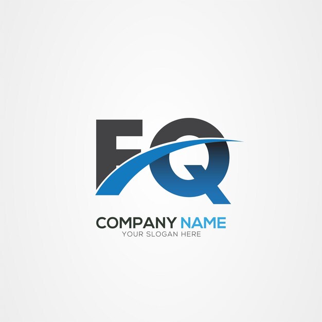 Diseño del logotipo de la letra FQ o QF con un corte creativo Diseño creativo del logotipo