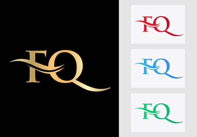 Diseño del logotipo de la letra FQ. Símbolo del logotipo FQ