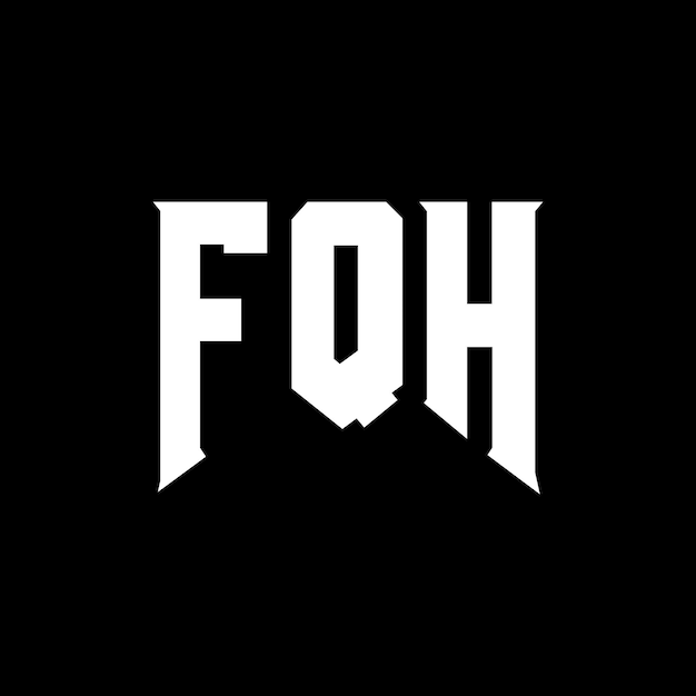 Diseño de logotipo de letra FQH para una empresa de tecnología Diseño del logotipo FQH combinación de colores blanco y negro FQH logotipo vector FQH diseño FQH icono FQH alfabeto FQH tipografía diseño del logotipo