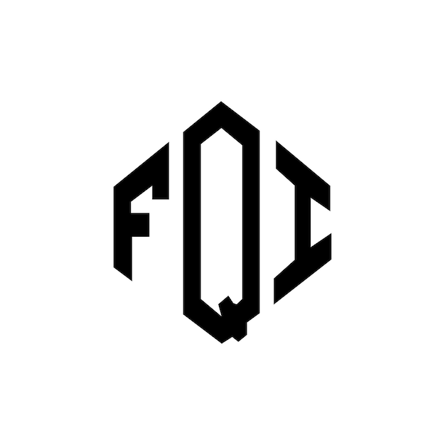Diseño de logotipo de letra FQI con forma de polígono FQI poligono y forma de cubo diseño de logotipo FQI hexágono modelo de logotipo vectorial colores blanco y negro FQI monograma negocio y logotipo de bienes raíces