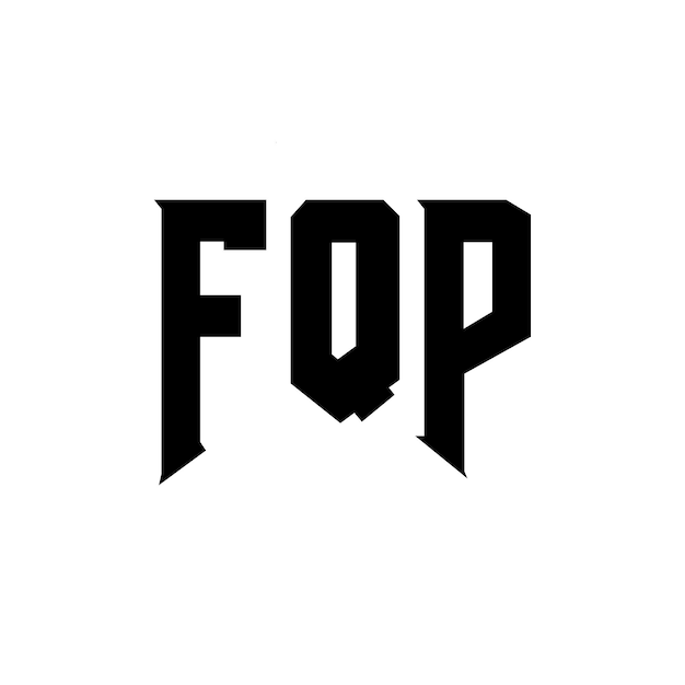 Diseño de logotipo de letra FQP para una empresa de tecnología Diseño del logotipo FQP combinación de colores blanco y negro Diseño del logó FQP Vector FQP Diseño del icono FQP Alfabeto FQP Tipoografía del logotipo