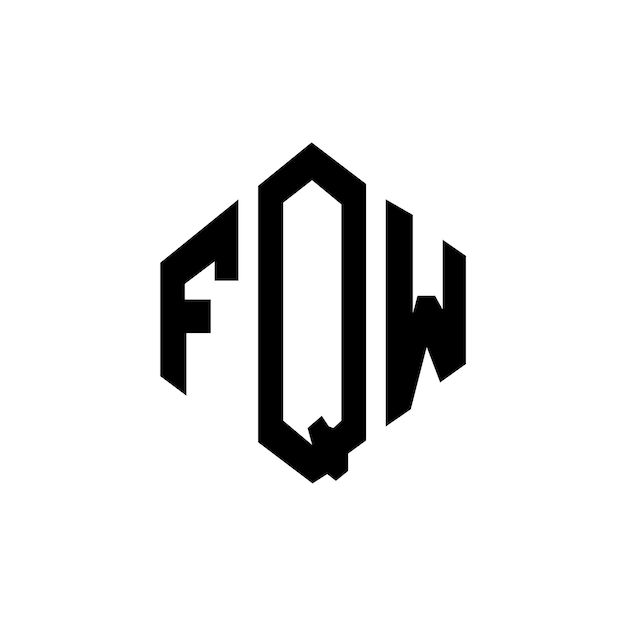 Diseño de logotipo de letra FQW con forma de polígono FQW poligono y forma de cubo diseño de logotipo FQW hexágono patrón de logotipo vectorial colores blanco y negro FQW monograma de negocios y logotipo de bienes raíces