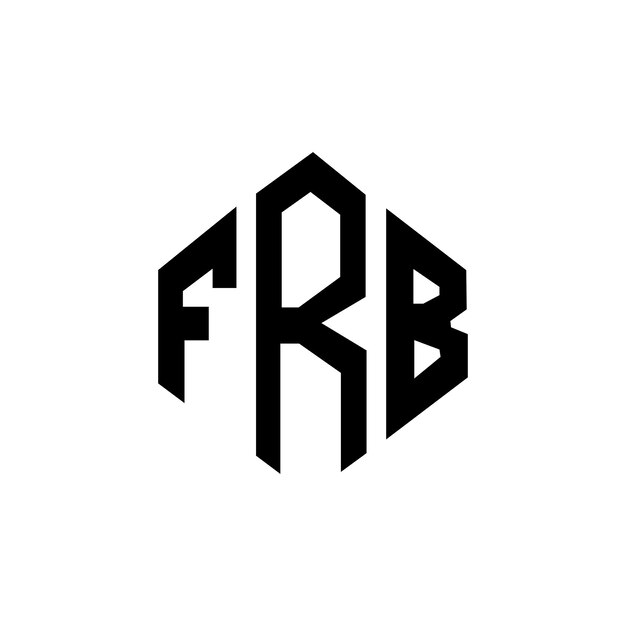 Diseño de logotipo de letra FRB con forma de polígono FRB poligono y forma de cubo diseño de logotipo FRB hexágono patrón de logotipo vectorial colores blanco y negro FRB monograma logotipo de negocios y bienes raíces