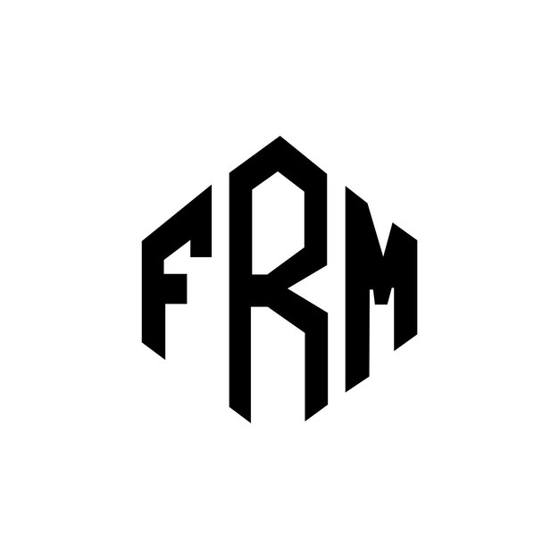 Diseño del logotipo de la letra FRM con forma de polígono FRM