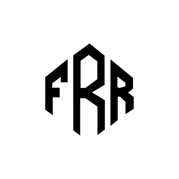 Diseño del logotipo de la letra FRR con forma de polígono FRR polígono y forma de cubo diseño del logotipo del vector hexágono FRR plantilla del logotipo colores blanco y negro FRR monograma negocio y logotipo inmobiliario