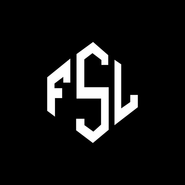 Diseño del logotipo de la letra FSL con forma de polígono FSL diseño del logotipo en forma de póligono y cubo FSL hexágono modelo de logotipo vectorial colores blanco y negro FSL monograma de negocios y logotipo de bienes raíces
