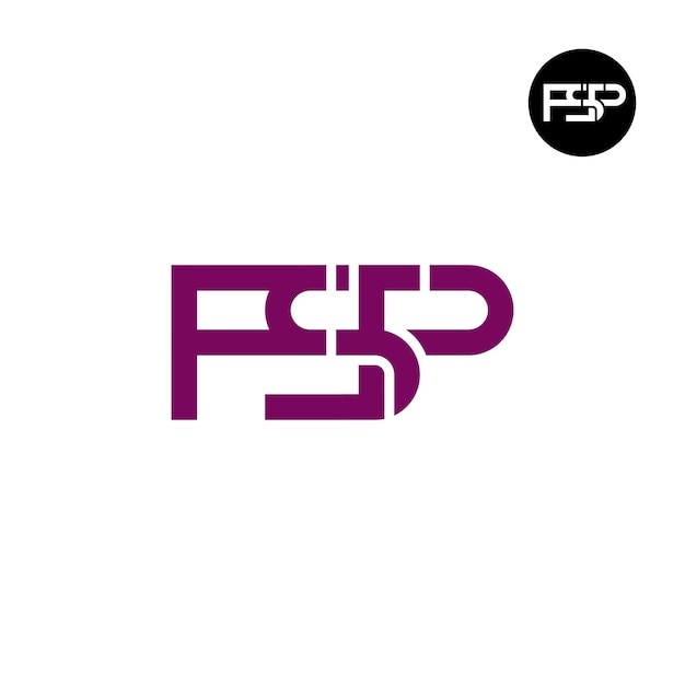 Diseño del logotipo de la letra FSP Monograma