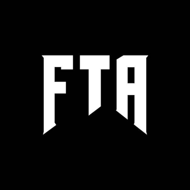 Diseño de logotipo de letra FTA para una empresa de tecnología Diseño del logotipo FTA combinación de colores blanco y negro Logotipo FTA vector diseño FTA icono FTA alfabeto FTA tipografía diseño del logotipo