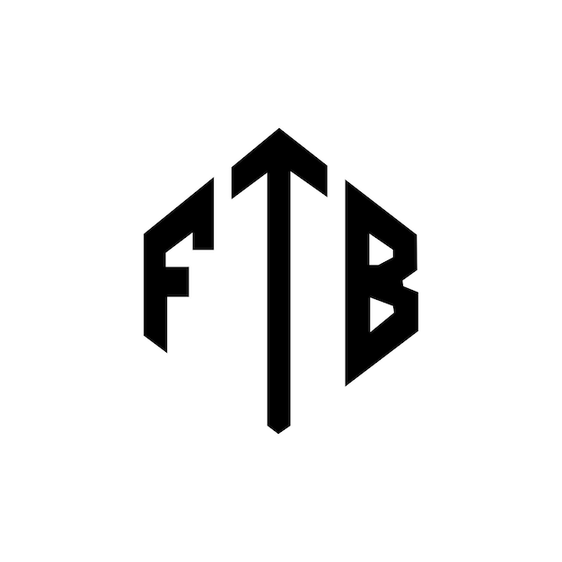 Diseño de logotipo de letra FTB con forma de polígono FTB polígono y forma de cubo diseño de logotipo FTB hexágono modelo de logotipo vectorial colores blanco y negro FTB monograma negocio y logotipo de bienes raíces