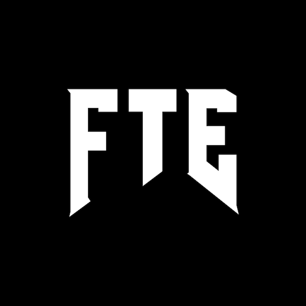 Diseño de logotipo de letra FTE para una empresa de tecnología Diseño del logotipo FTE Combinación de colores blanco y negro Logotipo FTE Vector Diseño FTE Icono FTE Alfabeto FTE Tipografía Diseño del Logotipo