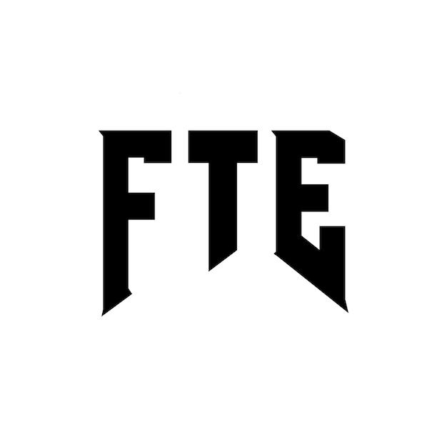 Diseño de logotipo de letra FTE para una empresa de tecnología Diseño del logotipo FTE Combinación de colores blanco y negro Logotipo FTE Vector Diseño FTE Icono FTE Alfabeto FTE Tipografía Diseño del Logotipo