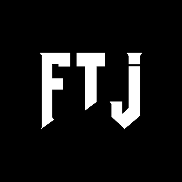 Diseño de logotipo de letra FTJ para la empresa de tecnología Diseño de Logotipo FTJ Combinación de colores blanco y negro Logo de FTJ Vector de FTJ Diseño de icono de FTJ Alfabeto de FTJ Tipo de diseño de logotipo