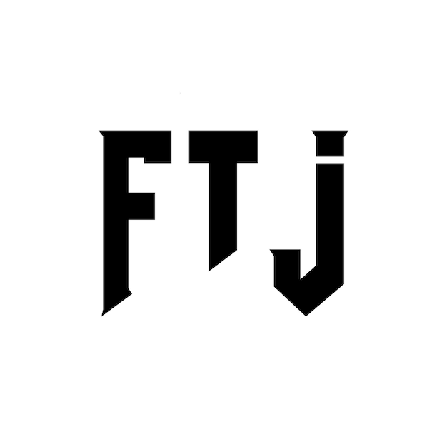 Diseño de logotipo de letra FTJ para la empresa de tecnología Diseño de Logotipo FTJ Combinación de colores blanco y negro Logo de FTJ Vector de FTJ Diseño de icono de FTJ Alfabeto de FTJ Tipo de diseño de logotipo