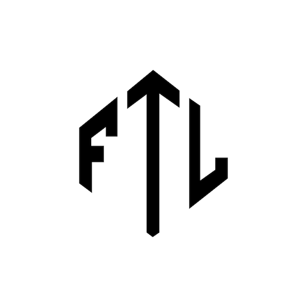Diseño de logotipo de letra FTL con forma de polígono diseño de logotipo FTL en forma de póligono y cubo modelo de logotipo vectorial hexágono FTL colores blanco y negro monograma de negocios y logotipo inmobiliario FTL