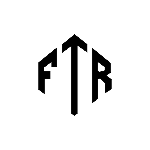 Diseño del logotipo de la letra FTR con forma de polígono FTR polígono y forma de cubo diseño del logotipo FTR hexágono modelo de logotipo vectorial colores blanco y negro FTR monograma negocio y logotipo de bienes raíces