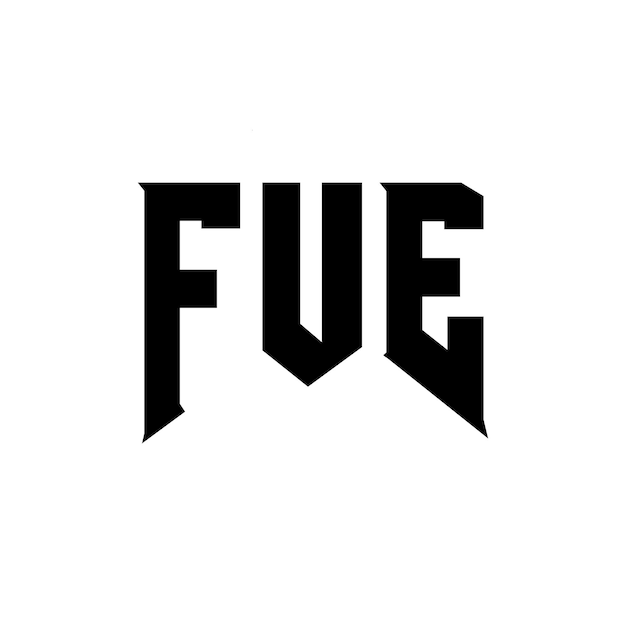 Diseño de logotipo de letra FUE para una empresa de tecnología Diseño del logotipo FUE combinación de colores blanco y negro Logotipo FUE Vector FUE Diseño del icono FUE Alfabeto FUE Tipo de diseño del logotipo