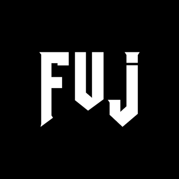 Diseño de logotipo de letra FUJ para una empresa de tecnología Diseño de Logotipo FUJ Combinación de colores blanco y negro Logo FUJ Vector FUJ Diseño de Icono FUJ Alfabeto FUJ Logotipo de tipografía