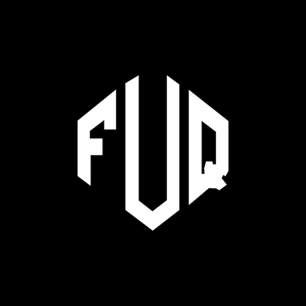 Diseño de logotipo de letra FUQ con forma de polígono FUQ poligono y forma de cubo diseño de logotipo FUQ hexágono patrón de logotipo vectorial colores blanco y negro FUQ monograma de negocios y logotipo de bienes raíces