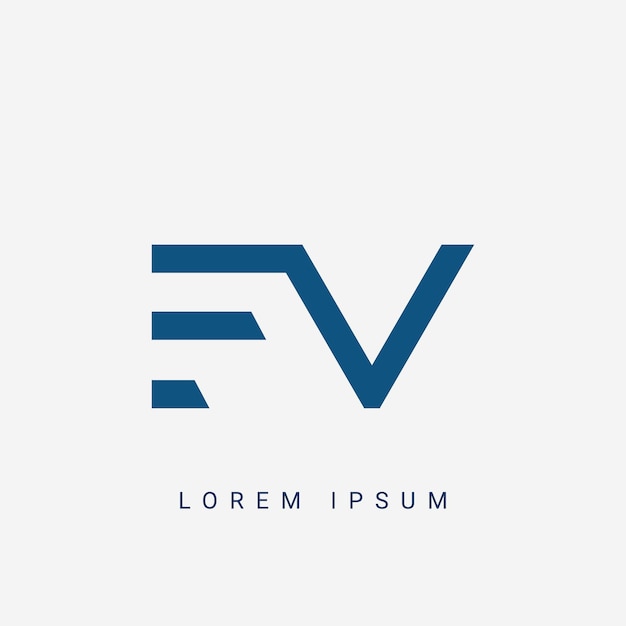 Diseño del logotipo de la letra FV con un corte creativo Diseño creativo del logotipo