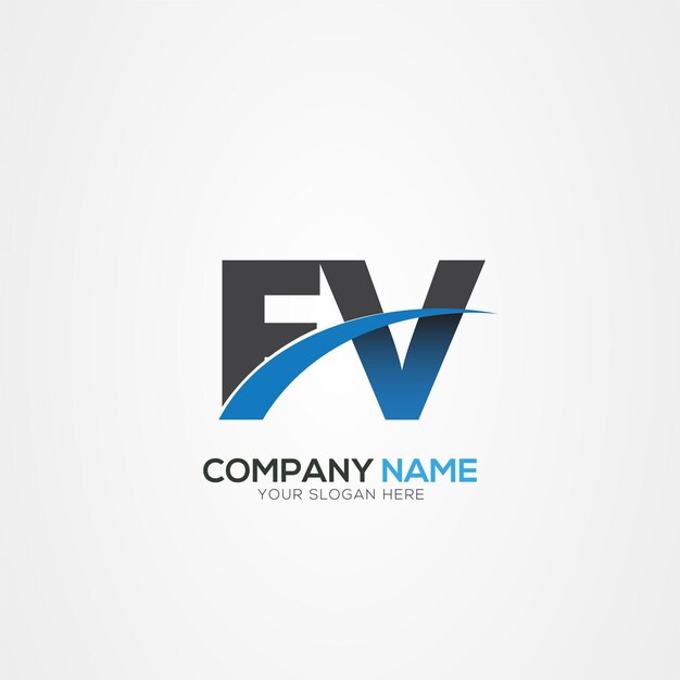 Diseño del logotipo de la letra FV o VF con un corte creativo Diseño creativo del logotipo