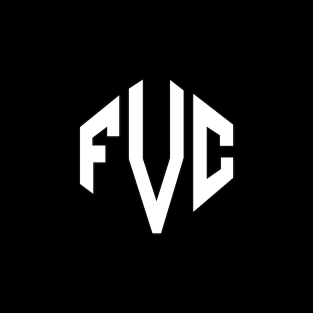 Vector diseño de logotipo de letra fvc con forma de polígono fvc polígono y forma de cubo diseño de logotipo fvc hexágono modelo de logotipo vectorial colores blanco y negro fvc monograma negocio y logotipo de bienes raíces