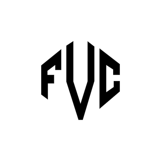 Vector diseño de logotipo de letra fvc con forma de polígono fvc polígono y forma de cubo diseño de logotipo fvc hexágono modelo de logotipo vectorial colores blanco y negro fvc monograma negocio y logotipo de bienes raíces