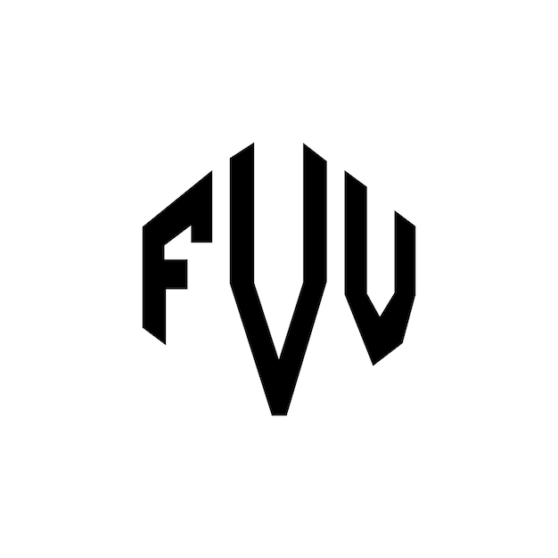 Diseño de logotipo de letra FVV con forma de polígono FVV poligono y forma de cubo diseño de logotipo FVV hexágono modelo de logotipo vectorial colores blanco y negro FVV monograma de negocios y logotipo de bienes raíces
