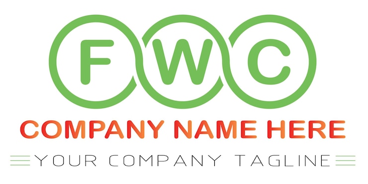 Vector diseño de logotipo de letra fwc