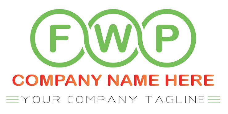 Vector diseño de logotipo de letra fwp